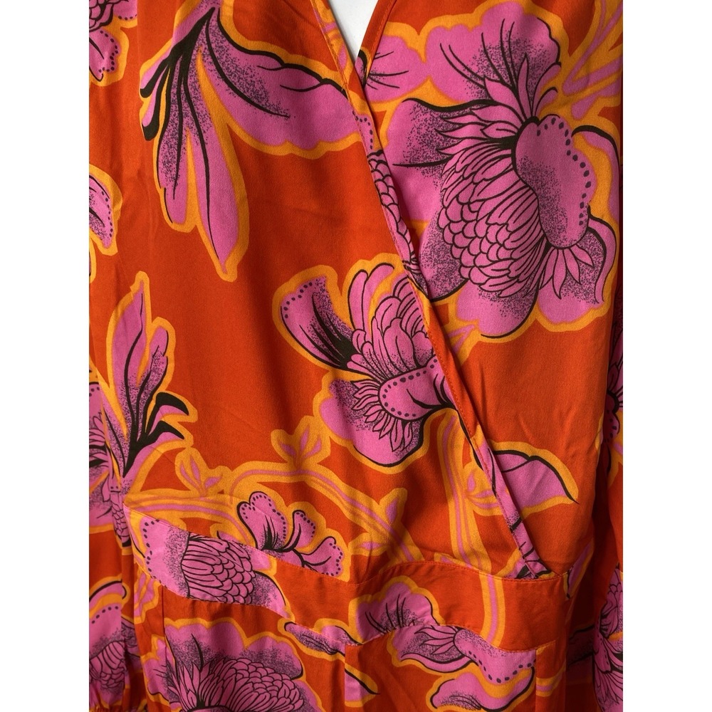 Boo Hoo Womens Wide Leg Jumpsuit Size 14 Easter Wedding Guest Tropical Coastal - Picture 4 of 11